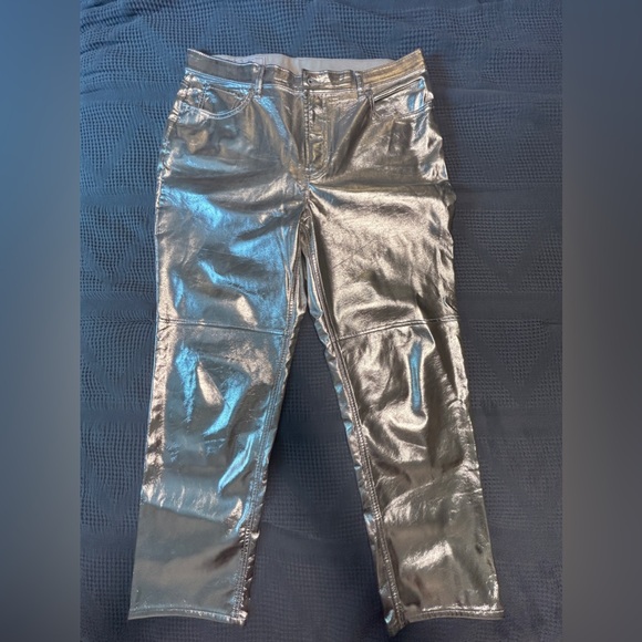 High Rise Vegan Leather Cheeky Straight Pants - Picture 4 of 6